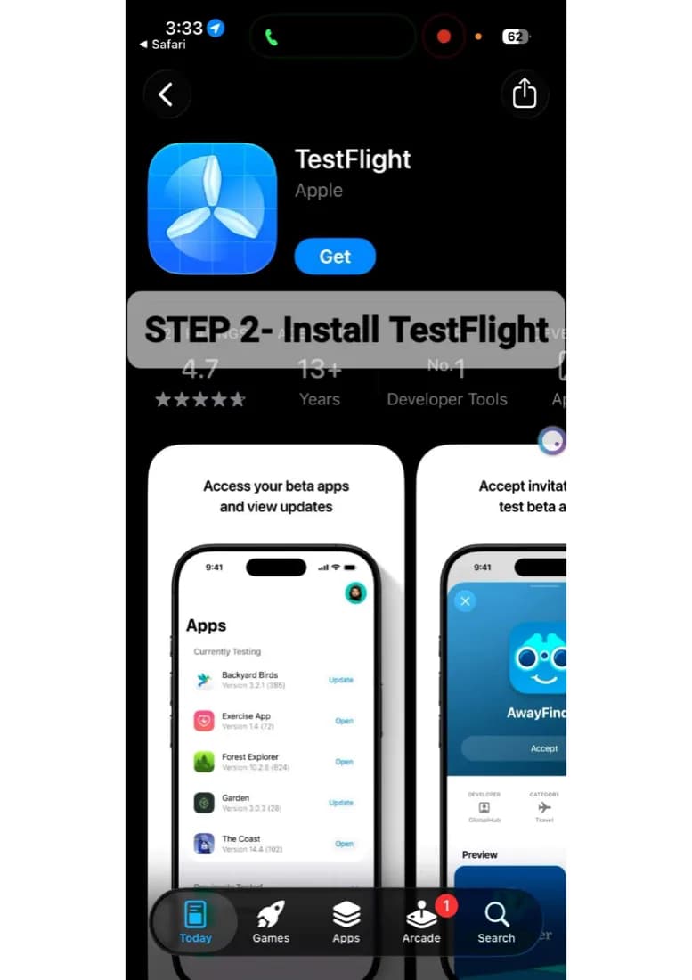 Step 2: Install TestFlight